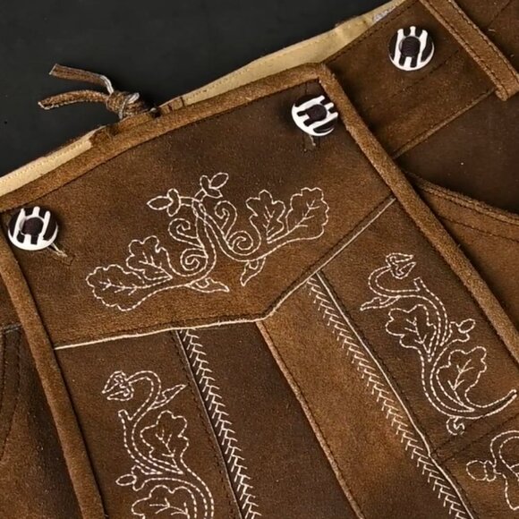 Mens Traditional Oktoberfest Lederhosen Vintage German Lederhosen for Men - Picture 5 of 10